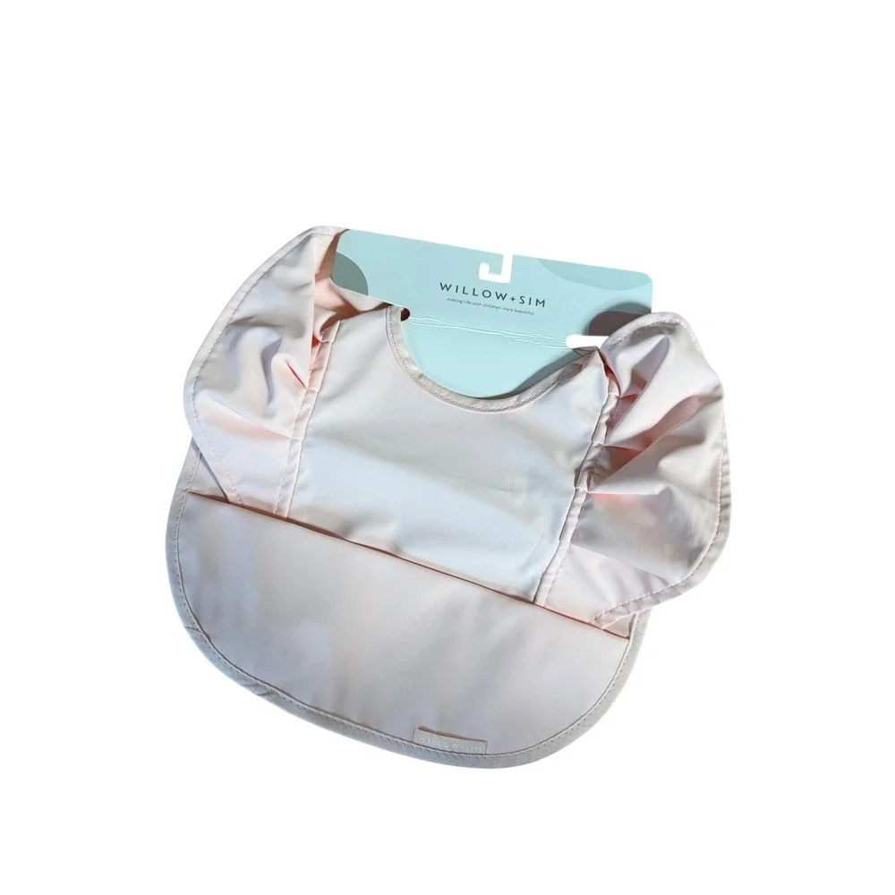 NEW Willow + Sim pale pink scallop shell ruffle bib